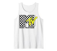 MTV Classic Checkerboard and Neon Yellow Logo Tank Top