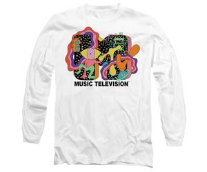 MTV Expression Unisex Adult Longsleeve T Shirt, White, Small