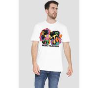 MTV Expression Unisex Adult T-Shirt, White | Size: Medium MTV White M
