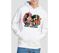 MTV Expression Unisex Hoodie, White | Size: Small MTV White S