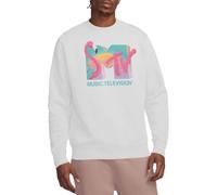 MTV Flamingo Logo Crew Sweatshirt, White, Medium