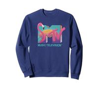 MTV Flamingo Sunset Sweatshirt, Adult Unisex, Navy Blue, X-Large