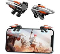 MTV Gadgets Mobile Game Triggers Clip Joystick Shoot Aim Buttons with Zero Latency Gaming for mobiles, Compatible with Call of Duty Mobile, Fortnite, PUBG New State 1 Pair, Grey and Black, (AK04)