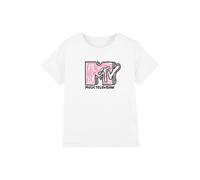 MTV Girl's Scribble Girls T-Shirt in White | Size: 12-13 Years MTV White 12-13 Years
