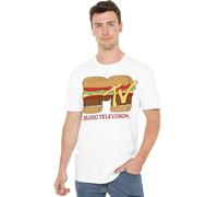 MTV Hamburger Logo Unisex T Shirt, White, M