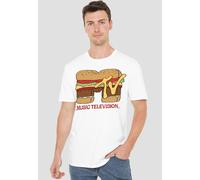 MTV Hamburger Logo Unisex T-Shirt, White | Size: 3XL MTV White 3XL