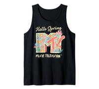 MTV Hello Spring Floral Logo Retro 70s Flower Power Tank Top