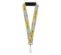 MTV Lanyard, Beavis and Butt Head Couch Pose and Title Logo Light Blue, Elastic, Multicolor, 44" x 1"