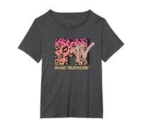 MTV Leopard Print Gradient Logo T-Shirt, Women's Plus, Dark Heather Grey, 3X