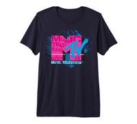 MTV Logo Neon Pink & Blue Punk Premium T-Shirt