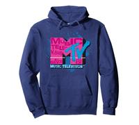 MTV logo Neon Pink & Blue PUNK Pullover Hoodie