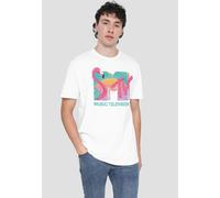 MTV Men's Flamingo Logo T-Shirt, White | Size: Small MTV White S
