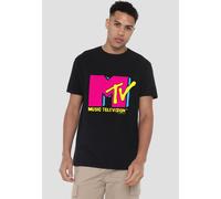 MTV Men's Hot Pink Logo T-Shirt, Black | Size: Medium MTV Black M