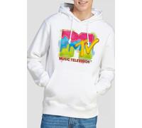 MTV Men's Paint Logo Hoodie, White | Size: 2XL MTV White 2XL