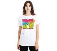 MTV Men's Paint Logo T-Shirt, White | Size: 2XL MTV White 2XL
