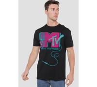 MTV Microphone Logo Unisex T-Shirt, Black | Size: Small MTV Black S
