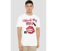 MTV MTV Written In Lipstick Unisex T Shirt, White MTV White 4XL