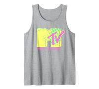 MTV Neon Logo Tank Top, Men, Heather Grey, XX-Large