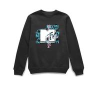 MTV Official Typography Unisex Adult Sweatshirt in Black | Size: 2XL MTV Black 2XL