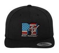 MTV Officially Licensed American Flag Premium Snapback Cap (Black), One Size