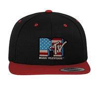 MTV Officially Licensed American Flag Premium Snapback Cap (Black-Red), One Size