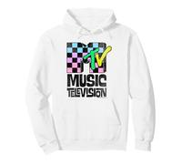 MTV Pastel Checkerboard Pattern Music Retro Pullover Hoodie