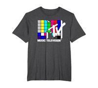 MTV Rubix Cube Logo T-Shirt, Men's Big and Tall, Dark Heather Grey, 4X Tall