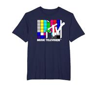 MTV Rubix Cube Logo T-Shirt, Men's Big and Tall, Navy Blue, 5X Tall