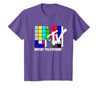 MTV Rubix Cube Logo T-Shirt, Youth, Purple Heather, Medium