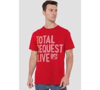 MTV Total Request Live Unisex Adult T-Shirt, Red | Size: Large MTV Red L