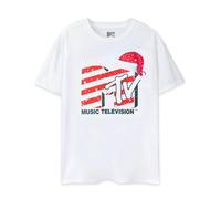 MTV Unisex White Santa Hat Short Sleeved T-Shirt - Small