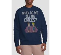 MTV When Do We Get The Chicks? Unisex Crew Sweatshirt, Navy | Size: XL MTV Navy XL