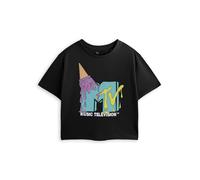 MTV Womens Black Ice Cream Cropped Short Sleeved T-Shirt - X-Large