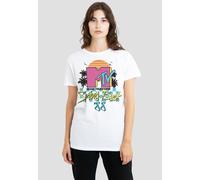 MTV Women's Spring Break Checkerboard T-Shirt, White | Size: Medium MTV White M