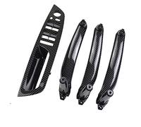 MTVTFECEWG Car Armrest Front Driver's Seat LHD RHD for E70 E71 X5 X6 Interior Door Handle Inner Panel Pull Trim Cover (LHD Carbon 4Pcs)