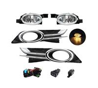 MTVTFECEWG For Odyssey 2014 2015 2016 2017 Car Front Bumper Fog Lamp Headlight LED White Blubs Chrome Cover Wire Switch 12V Car Accessories(Amber)