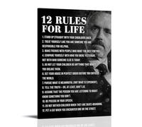 MTYGBCX Jordan Peterson 12 Rules for Life（2） Poster Wall Art Canvas Cover Vintage Aesthetic Poster Decorative Painting for Living Room Bed Room 12x18inch(30x45cm) Frame-style
