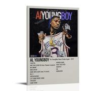 MTYGBCX YoungBoy Never Broke Again Poster Wall Art Canvas Cover Vintage Aesthetic Poster Decorative Painting for Living Room Bed Room 16x24inch(40x60cm) Frame-style