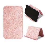 Mtzmy Airplane Travel Essentials for Flying Flex Flap Cell Phone Holder & Flexible Tablet Stand for Desk, Bed, Treadmill, Home & in-Flight Airplane Travel Accessories(1-Carved Pink)