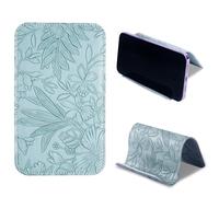 Mtzmy Airplane Travel Essentials for Flying Flex Flap Cell Phone Holder & Flexible Tablet Stand for Desk, Bed, Treadmill, Home & in-Flight Airplane Travel Accessories(1-Carved Blue)