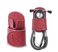 Mtzmy Stethoscope Holder Hip Clip.3M Littmann Stethoscope Belt Clip for Scrubs, Nursing Tools Holster Case,Teaching Stethoscope Holder &Accessories(1-1Carved Dard Red)