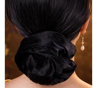 Mu Lan Scrunchie Shaper | Non-Slip Anti-Slip Hair Volumizer | Handmade Under Scarf Shawl Hijab (Black)