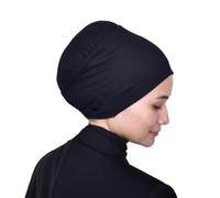Mu Lan Song Shaper | Anti-Slip Non-Slip Bun Volumizer | Hijab Scarf Shawl | Mu Lan Under Scarf, Black Rib Fabric Volumizer, Large