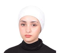 Mu Lan Velvet Low Shaper | Anti-Slip Non-Slip Adjustable Hijab Volumizer | Turban Base Bun | Practical Comfortable, Crystal White, One Size