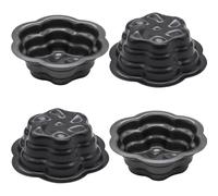 Mu Mianhua 4 PCS Mini Cake Tin Baking Pans, 4 Inch Flower Shape Cake Mould Baking Tins, Flower Cakes Pan for Baking Small Cakes