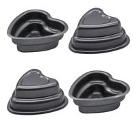 Mu Mianhua 4 PCS Mini Cake Tin Baking Pans, 4 Inch Heart Shape Cake Mould Baking Tins, Heart Cakes Pan for Baking Small Cakes