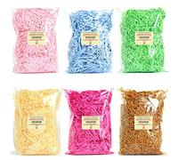 Mu Mianhua 600 Grams Multicolored Raffia Paper Shreds Creamy Kraft Shredded Crinkle Confetti for DIY Gift Basket Filling
