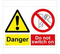 MU020 Multiple Sign Danger DO NOT Switch ON Signs 200mm x 150mm Magnetic - Vehicle Grade