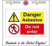 MU159 Multiple Sign DANGER ASBESTOS DO NOT ENTER 600mm x 400mm DIBOND/COMPOSITE ALUMINIUM