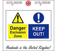 MU213 Danger Exclusion Zone Keep Out Restricted Access Do Not Enter Here Sign 400mm x 300mm 5mm Heavy Duty Foamex Foamboard